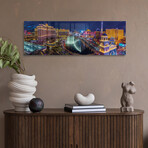Las Vegas Neon Strip View At Night Print on Acrylic Glass  by  Susanne Kremer (36"H x 12"W x 0.25"D)