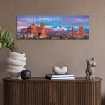 Balanced Rock and La Sal Mountains  Print on Acrylic Glass  by  Susanne Kremer (36"H x 12"W x 0.25"D)