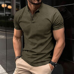 Short Sleeve Henley Shirt // Green (M)
