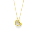Ponte Vecchio // 18k Yellow Gold Heart Diamond Pendant Neckalce // 14.17"-15.74" // Store Display