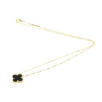 Van Cleef & Arpels // 18k Yellow Gold Vintage Alhambra Onyx Pendant Necklace // 14.56"-16.14" // Store Display