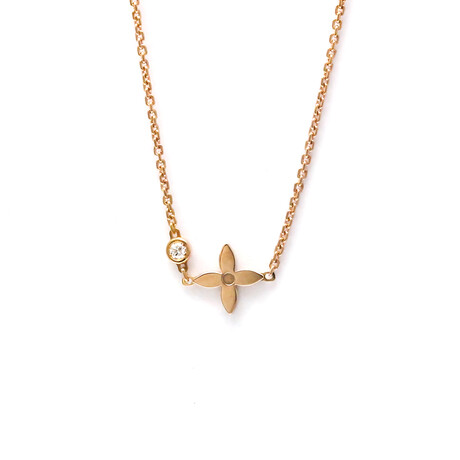 Louis Vuitton // 18k Rose Gold Pendentif Monogram Diamond Pendant Necklace // 14.96"-15.74" // Store Display