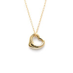 Tiffany & Co. // 18k Yellow Gold Open Heart Pendant Necklace // 15.94" // Store Display