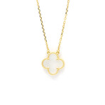 Van Cleef & Arpels // 18k Yellow Gold Vintage Alhambra Mother of Pearl Pendant Necklace // 14.76"-16.14" // Store Display