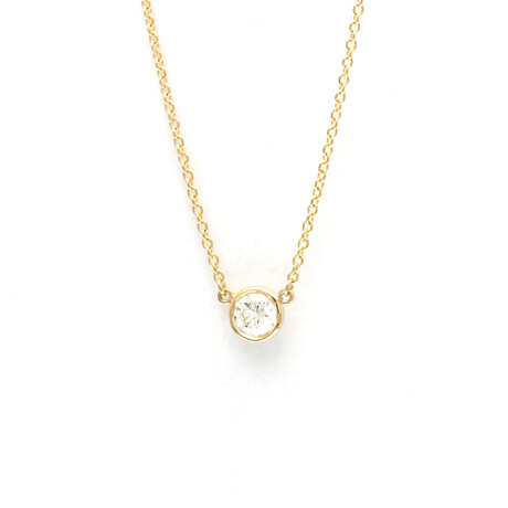 Tiffany & Co. // 18k Yellow Gold By The Yard Diamond Pendant Necklace // 16.14" // Store Display