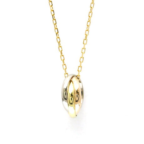 Cartier // 18k Rose Gold + 18k White Gold + 18k Yellow Gold Trinity Pendant Necklace // 15.35"-16.14" // Store Display