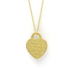 Tiffany & Co. // 18k Yellow Gold Notes Heart Pendant Necklace // 16.14" // Store Display