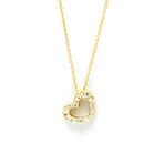 Ponte Vecchio // 18k Yellow Gold Heart Diamond Pendant Neckalce // 14.17"-15.74" // Store Display