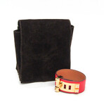 Hermes // Leather + Yellow Gold-Plated Collier De Chien Cuff Bracelet // 5.11"-5.51" // Store Display