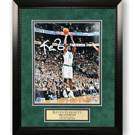Kevin Garnett // Boston Celtics // Autographed Photograph + Framed