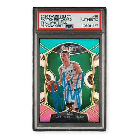 Payton Pritchard // 2020 Select Teal/White/Pink Auto // RC // #43/49 // PSA Auth