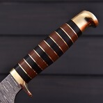 Hunting Guthook Knife //  Brown & Black Micarta // 7382