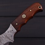 Damascus Hunting Knife // Rose Wood // 7397