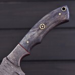 Damascus Tracker Knife // Bone // 7386