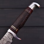 Damascus Hunting Knife // Wenge Wood & Micarta // 7385