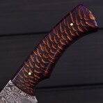 Damascus Skinner Knife // Pine Cone // 7398