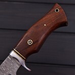 Guthook Hunting Knife // Rose Wood, Brass & Pakka Wood // 7391