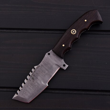 Damascus Tracker Knife // Wenge Wood // 7394