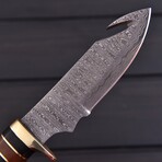 Hunting Guthook Knife //  Brown & Black Micarta // 7382