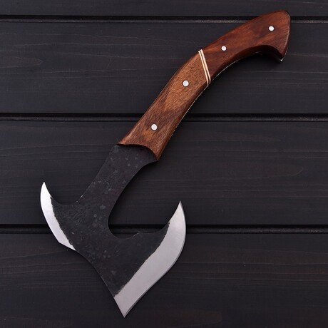 Carbon Steel Tomahawk // Brown Pakka Wood // 7402