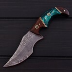 Damascus Skinner Knife // Acrylic Resin // 7389