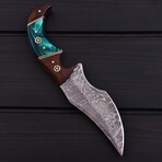 Damascus Skinner Knife // Acrylic Resin // 7389