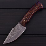Damascus Skinner Knife // Pine Cone // 7398