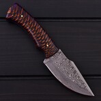 Damascus Skinner Knife // Pine Cone // 7398