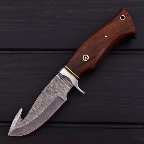 Guthook Hunting Knife // Rose Wood, Brass & Pakka Wood // 7391