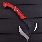 Carbon Steel Tomahawk // Red Pakka Wood // 7401