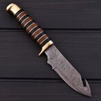 Hunting Guthook Knife //  Brown & Black Micarta // 7382