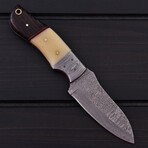 Damascus Skinner Knife // Smooth Bone & Wenge Wood // 7395