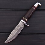 Damascus Hunting Knife // Wenge Wood & Micarta // 7385