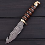 Hunting Guthook Knife //  Brown & Black Micarta // 7382