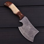 Damascus Mini Tomahawk // Rose Wood With Smooth Bone // 7400