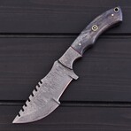 Damascus Tracker Knife // Bone // 7386