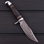 Damascus Hunting Knife // Wenge Wood & Micarta // 7385