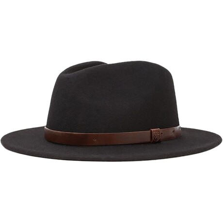 Brixton // Unisex // Messer Hat // Black + Brown // Small (S)