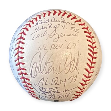 18x Signed Rookie Of The Year Baseball w/ Insc. From The Year Each Won