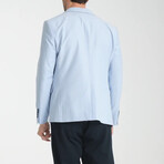 Slim Fit Notch Collar One Button Patterned Blazer // Light Bñie (Euro: 50)