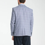 Slim Fit Notch Collar Double Button Plain Blazer // Light Blue (Euro: 48)