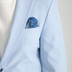 Slim Fit Notch Collar One Button Patterned Blazer // Light Bñie (Euro: 50)