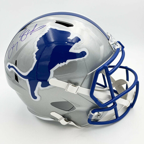 Barry Sanders // Detroit Lions // Signed SLATE Replica Helmet