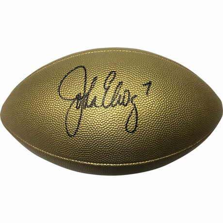 John Elway // Signed Gold Football