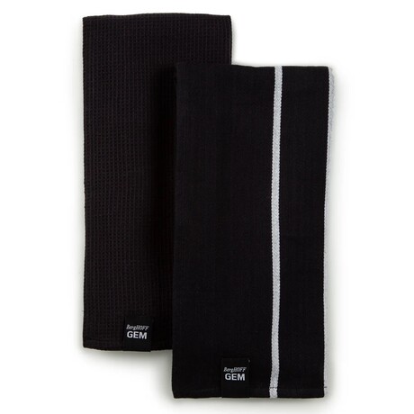 BergHOFF GEM 2pc Cotton Tea Towel Set, Black