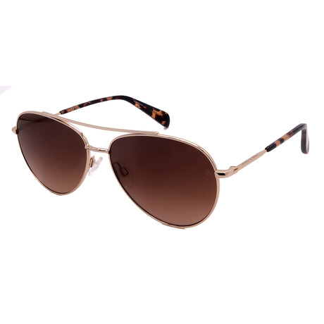 Rag & Bone // Mens RNB1065/G/S J5G Aviator Sunglasses // Gold + Brown