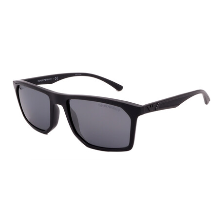 Armani // Men's EA4164 54516G Square Sunglasses // Grey + Gray Mirror