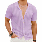 Knit Button-Down Shirt // Lilac (2XL)