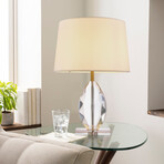 Lauren Metal & Acrylic Table Lamp, White/Clear