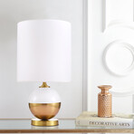 Senato Metal & Acrylic Table Lamp, White/Gold